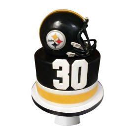 Steelers cake, pastel de casco Steelers negro de azúcar football americano