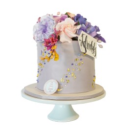 Floral & gold leaf - Pastel con decorado floral -