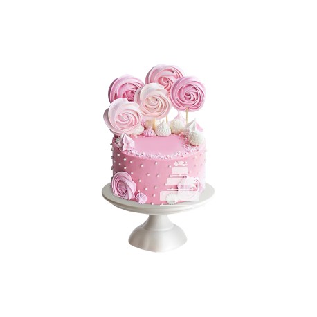 Lovely sweet flowe, Pastel con flores de buttercream y merengues