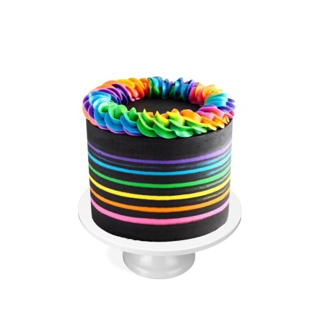 Rainbow Love, pastel de 1 piso, Neón para cumpleaños