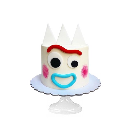 Forky cake, pastel con decorado infantil de fondant para cumpleaños