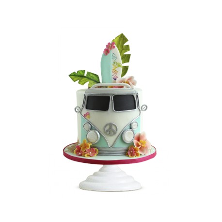 Summer Combi, Pastel decorada con frente de combi Volks Wagen