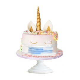 My unicorn cake masks, pastel de unicornio con cubrebocas para cumpleaños