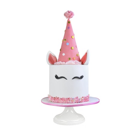 Unicorn Party, Pastel decorado con gorrito de fiesta