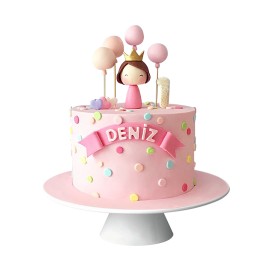 Deniz Princess, pastel de cumpleaños con decoración comestible