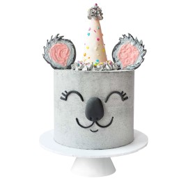 Pastel con decoración Koala de fondant para cumpleaños