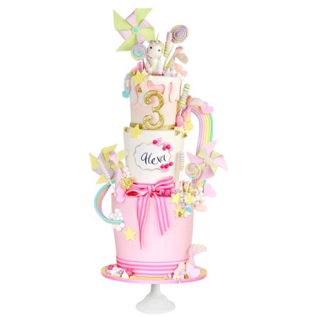 Topsy Turvy Unicorn Cake, pastel chueco con unicornios