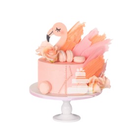 My sweet flamingo, pastel para cumpleaños con macarrones