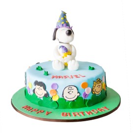 Snoopy and friends, Pastel decorado de fondant