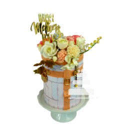 Mother's day charm flower box cake, pastel de regalo de dia de las madres