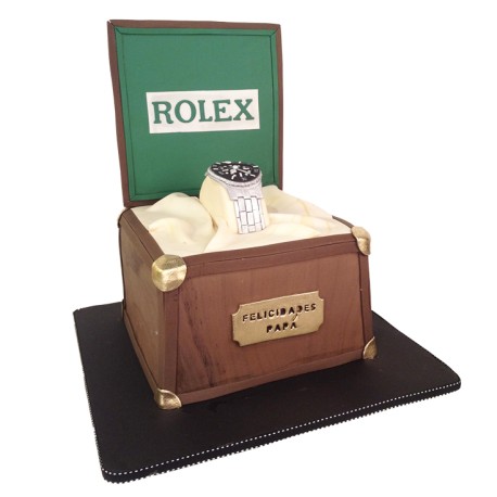 Rolex Box, pastel con forma de reloj Rolex