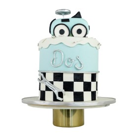 baby blue toy car cake - pastel de bebé de carro azul