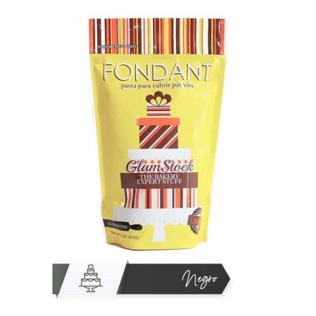 Pasta Fondant color Negro 1 Kg para cubrir pasteles y modelar