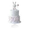 Bunny Cake, Pastel con figurita de conejito de fondant blanco