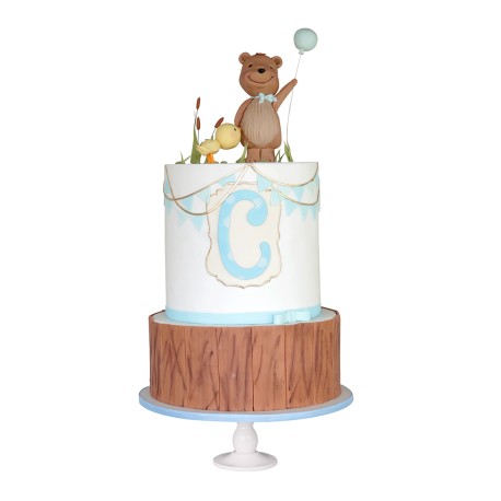 Teddy's party, Pastel decorado con figura de Teddy bear